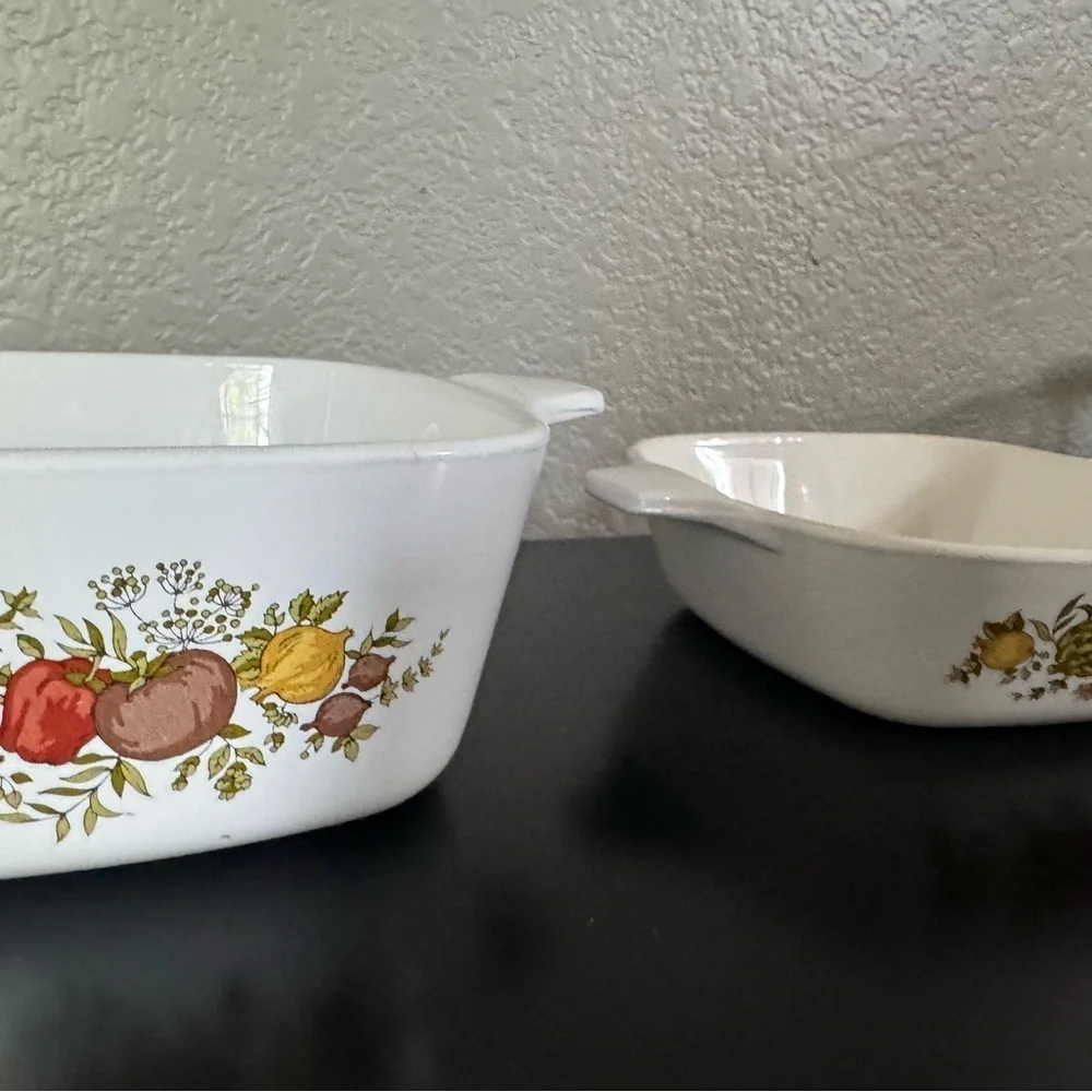 Vintage Corningware Floral Design Baking Dishes